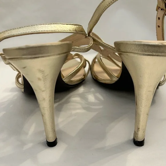 L.K. Bennett Gold Strappy Feria Heels Size‎ EU 37 - Picture 7 of 14